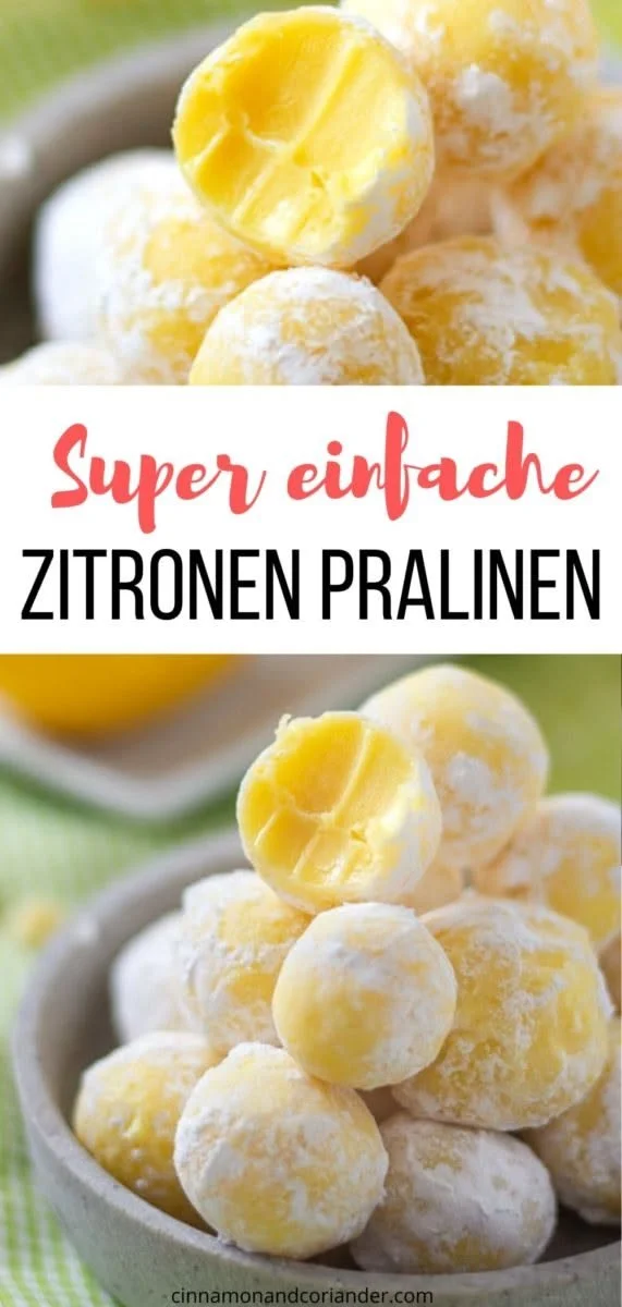 Zitronen Pralinen auf einem Teller, ideal für Anfänger und einfache Rezepte