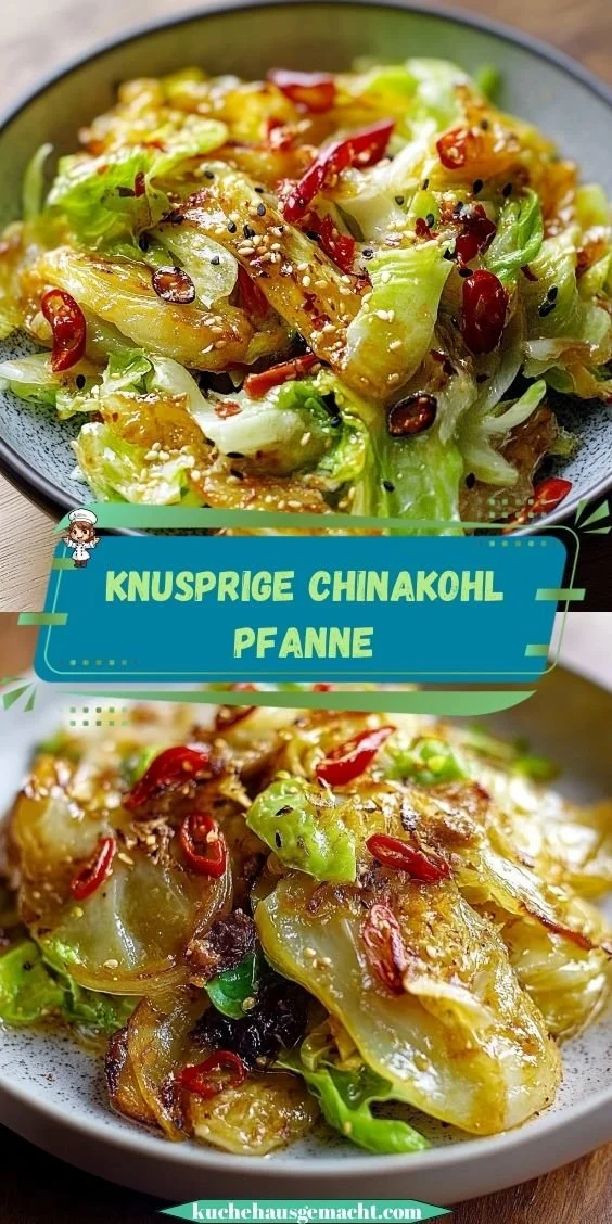 Knusprige Chinakohl Pfanne mit frischem Gemüse und Gewürzen