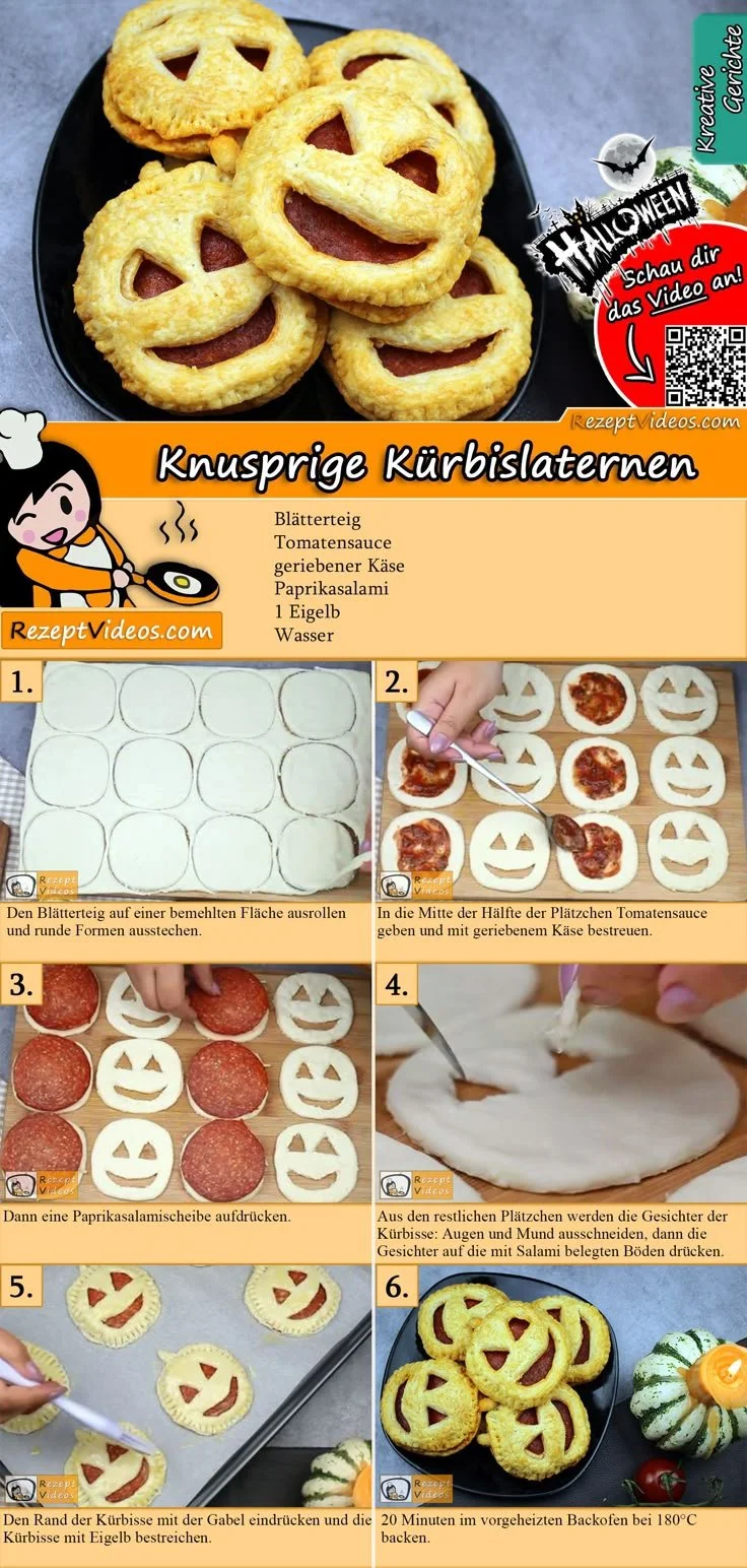 Knusprige Kürbislaternen aus dem Rezept - ideal für Halloween-Feiern
