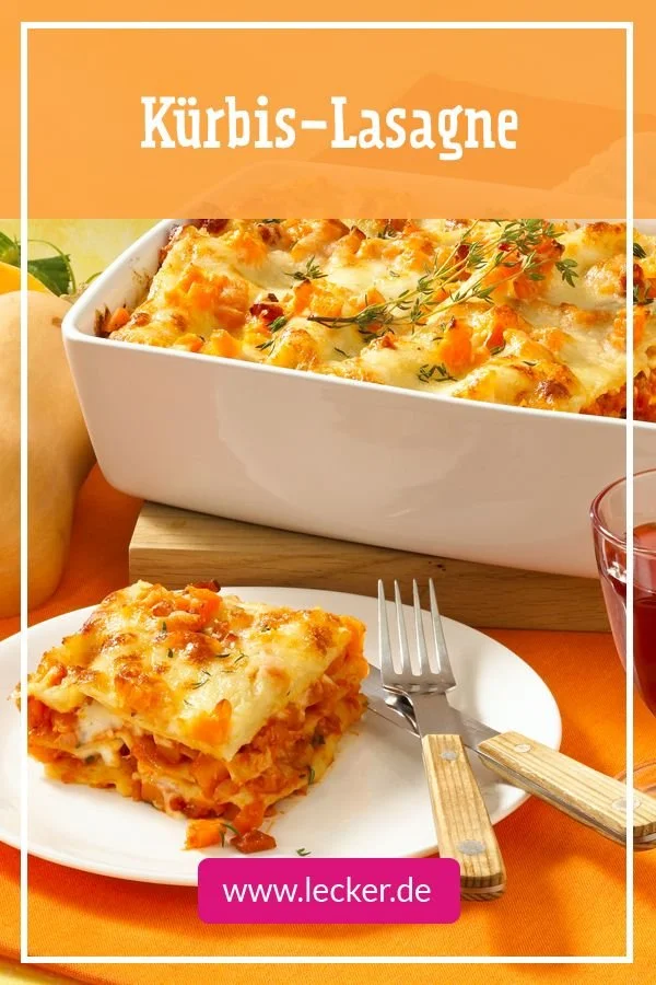Köstliche Kürbis-Lasagne mit Käse und frischen Zutaten voller Geschmack
