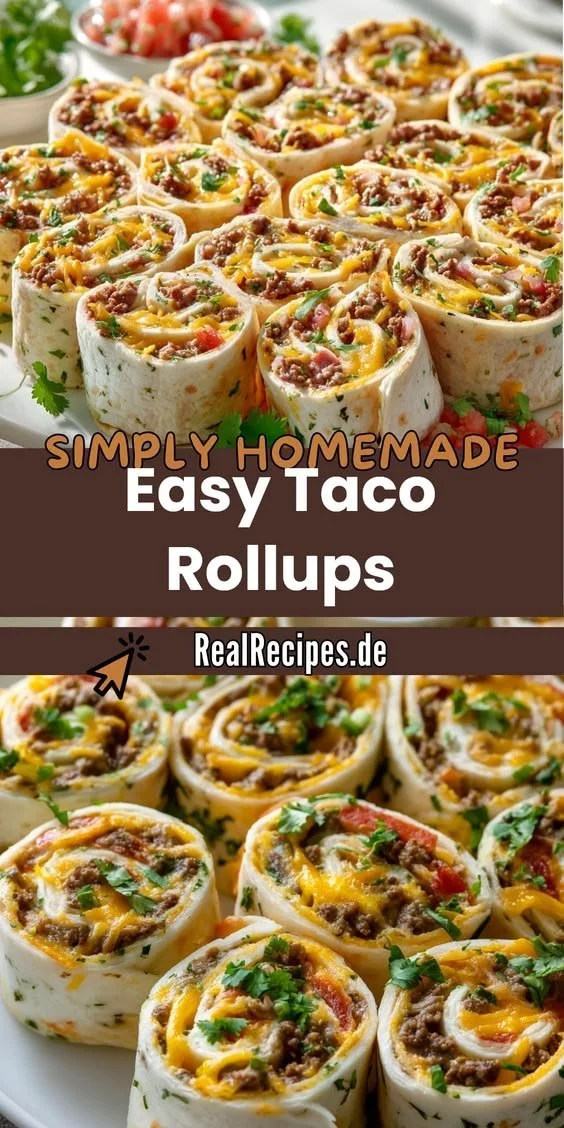 Leckere Taco Pinwheels als Partyhäppchen und Appetizer serviert.