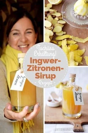 Selbstgemachter Ingwer-Zitronen-Sirup zur Bekämpfung von Erkältungen