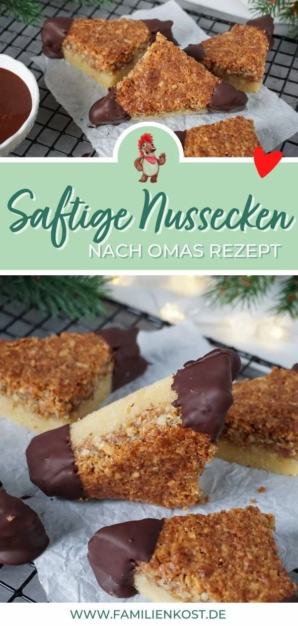Saftige Nussecken aus dem Nussecken Rezept für die Weihnachtsbäckerei