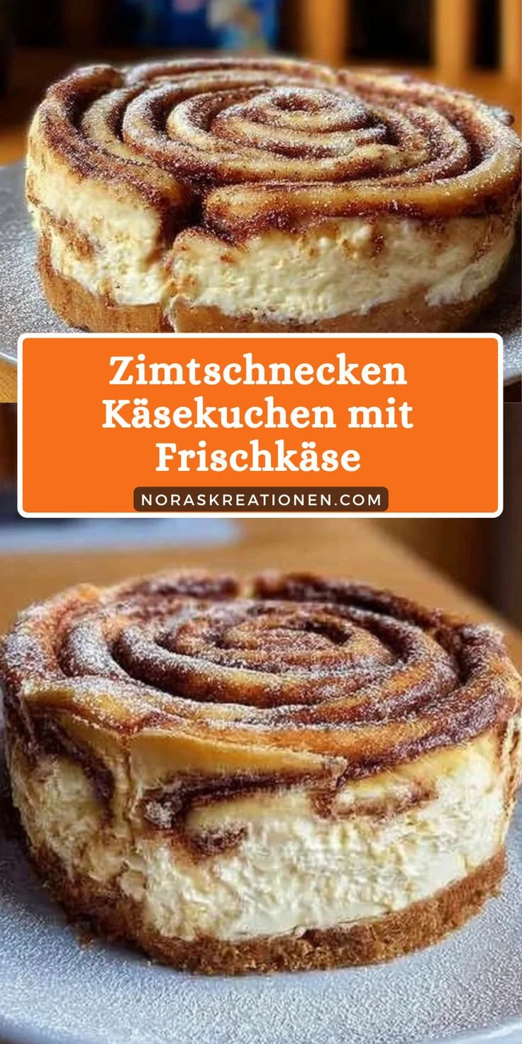 Zimtschnecken Käsekuchen auf einem Teller, köstlich und cremig